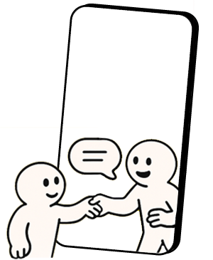 Two people connecting